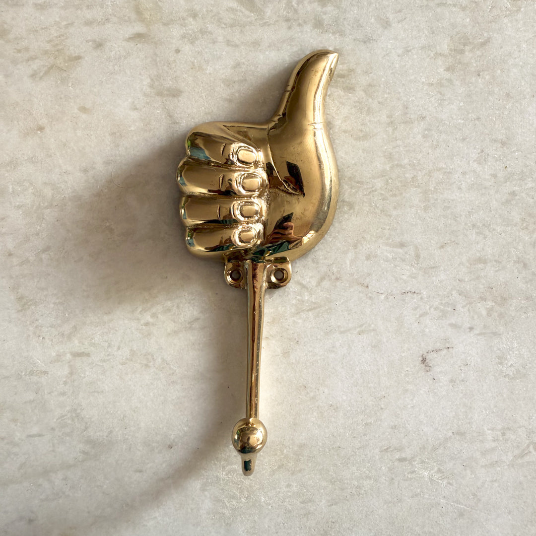 Thumbs Up Brass Hook