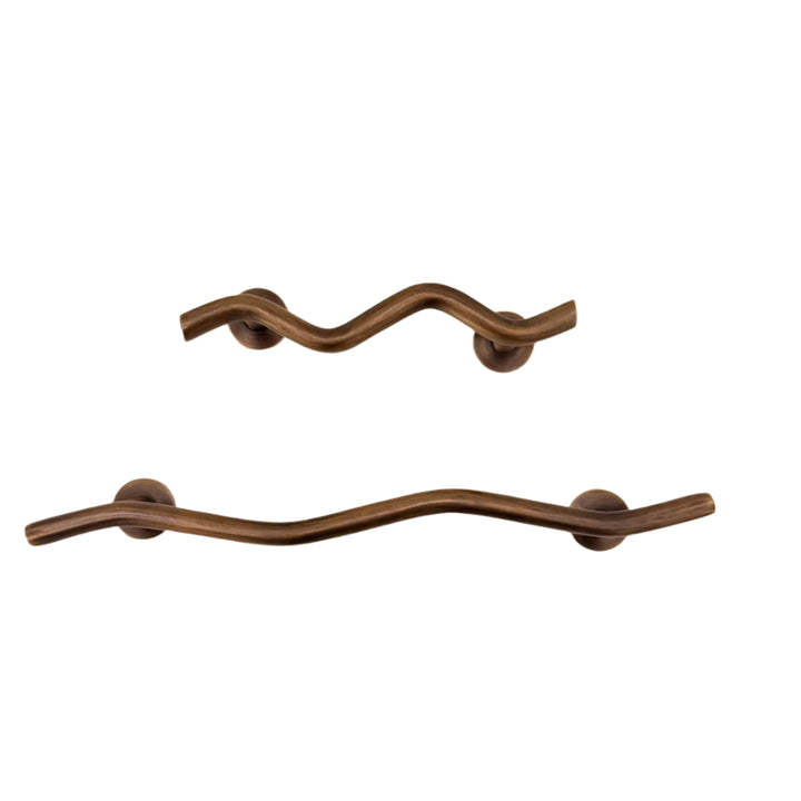 Antique Brass Wave Handle Both by Ocean Luxe