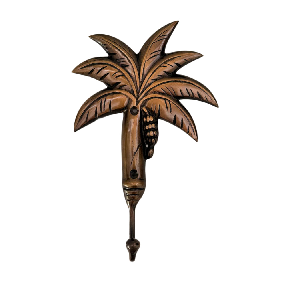 Banana Palm Tree Brass Hooks in Antique by Ocean Luxe