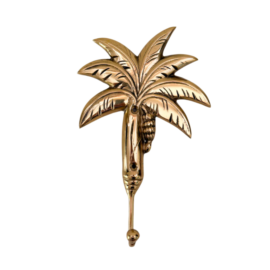 Banana Palm Tree Brass Hooks in Gold by Ocean Luxe