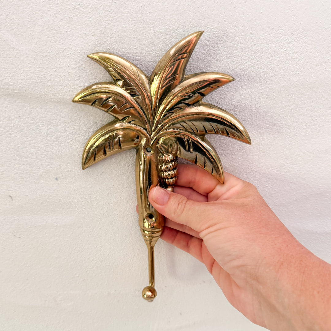 Banana Palm Tree Brass Hooks in Gold by Ocean Luxe