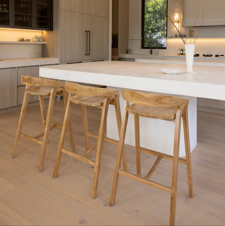 Evelyn Teak Bar Stool by Ocean Luxe