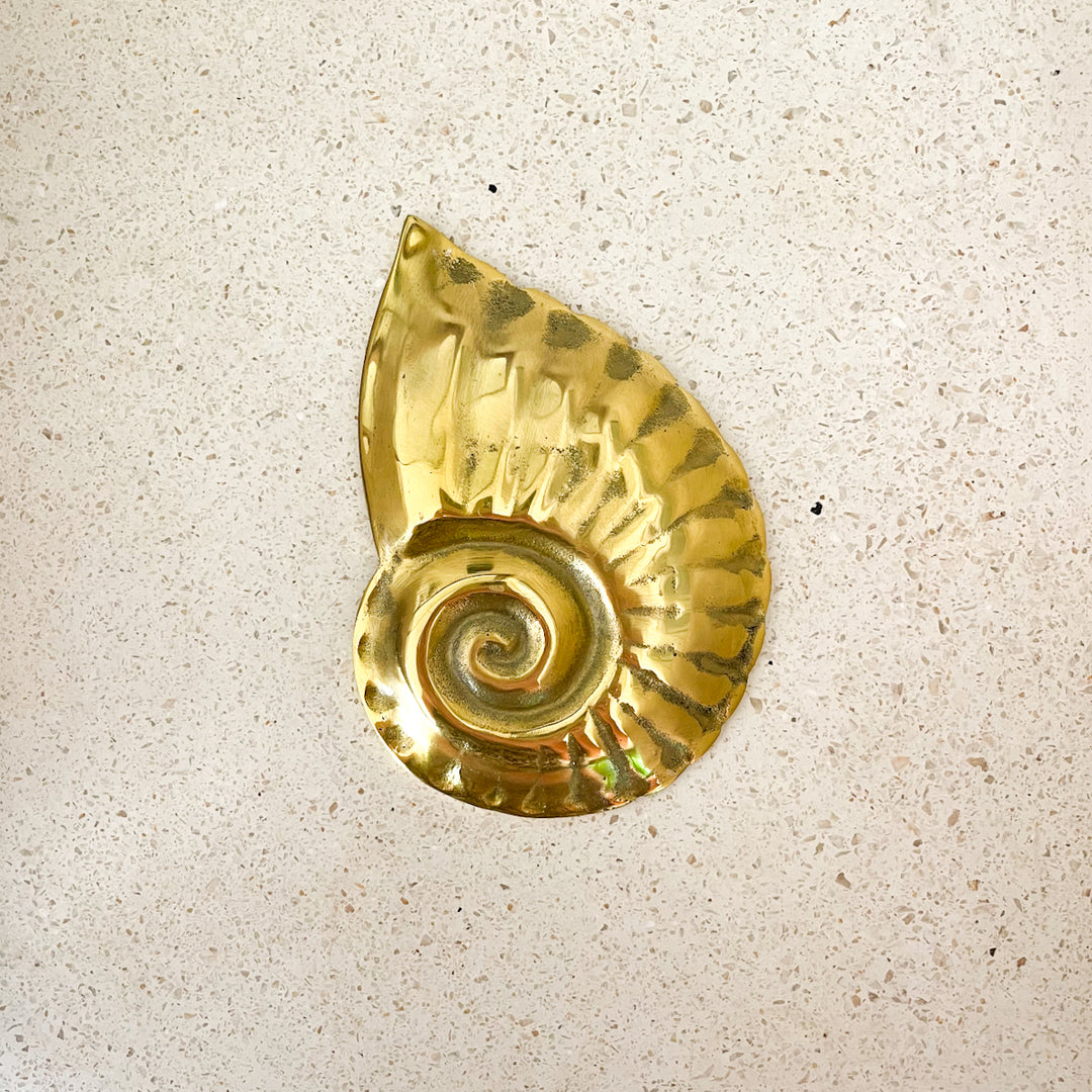 Gold Shell Brass Trinket Tray by Ocean Luxe