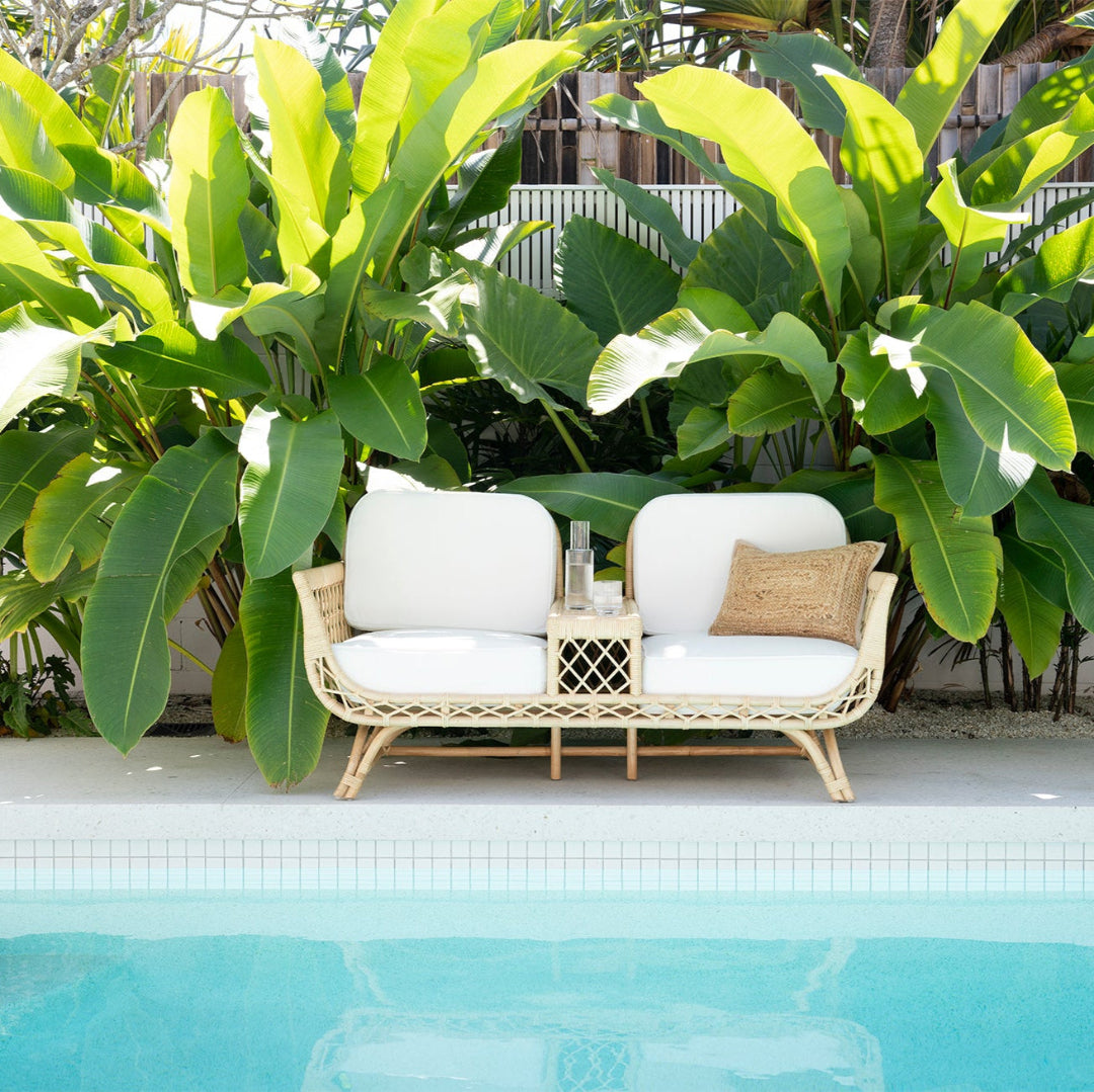 Jack and Jill rattan lounge by Ocean Luxe