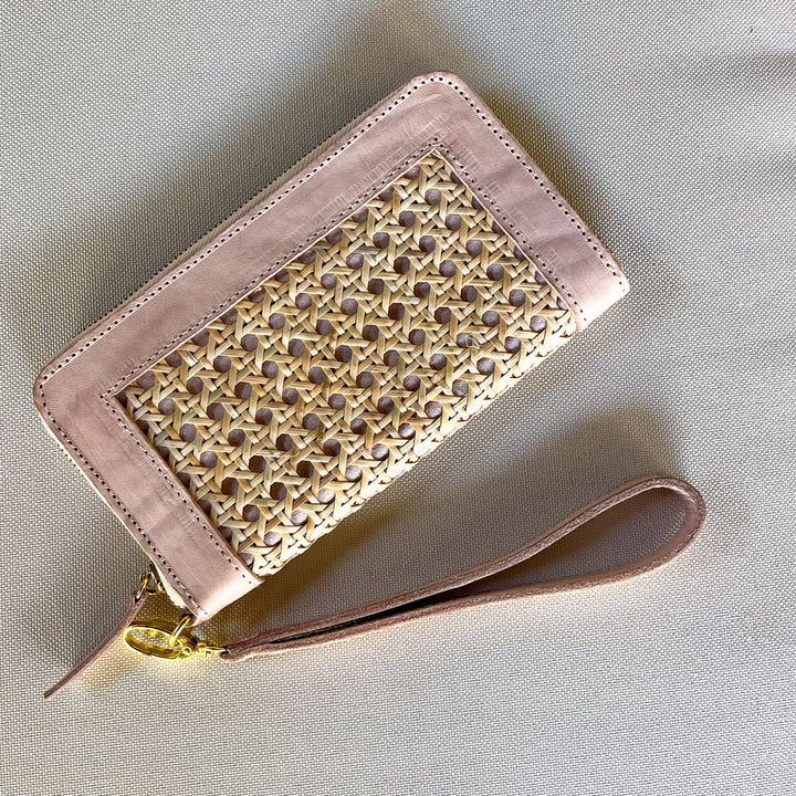 Pink_leather_and_rattan_clutch_by_Ocean_Luxe