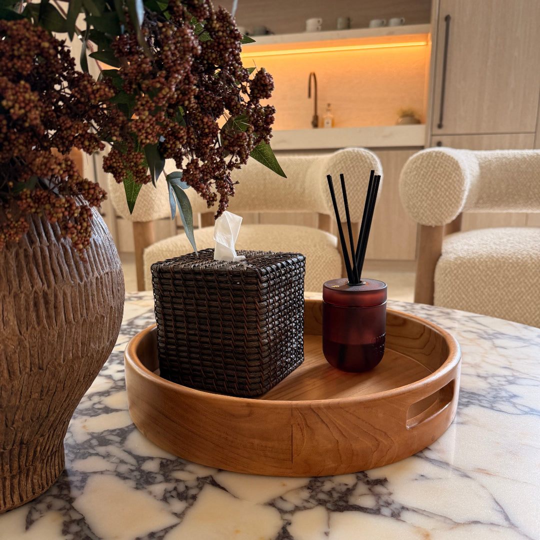 Styled Wooden Teak Tray by Ocean Luxe