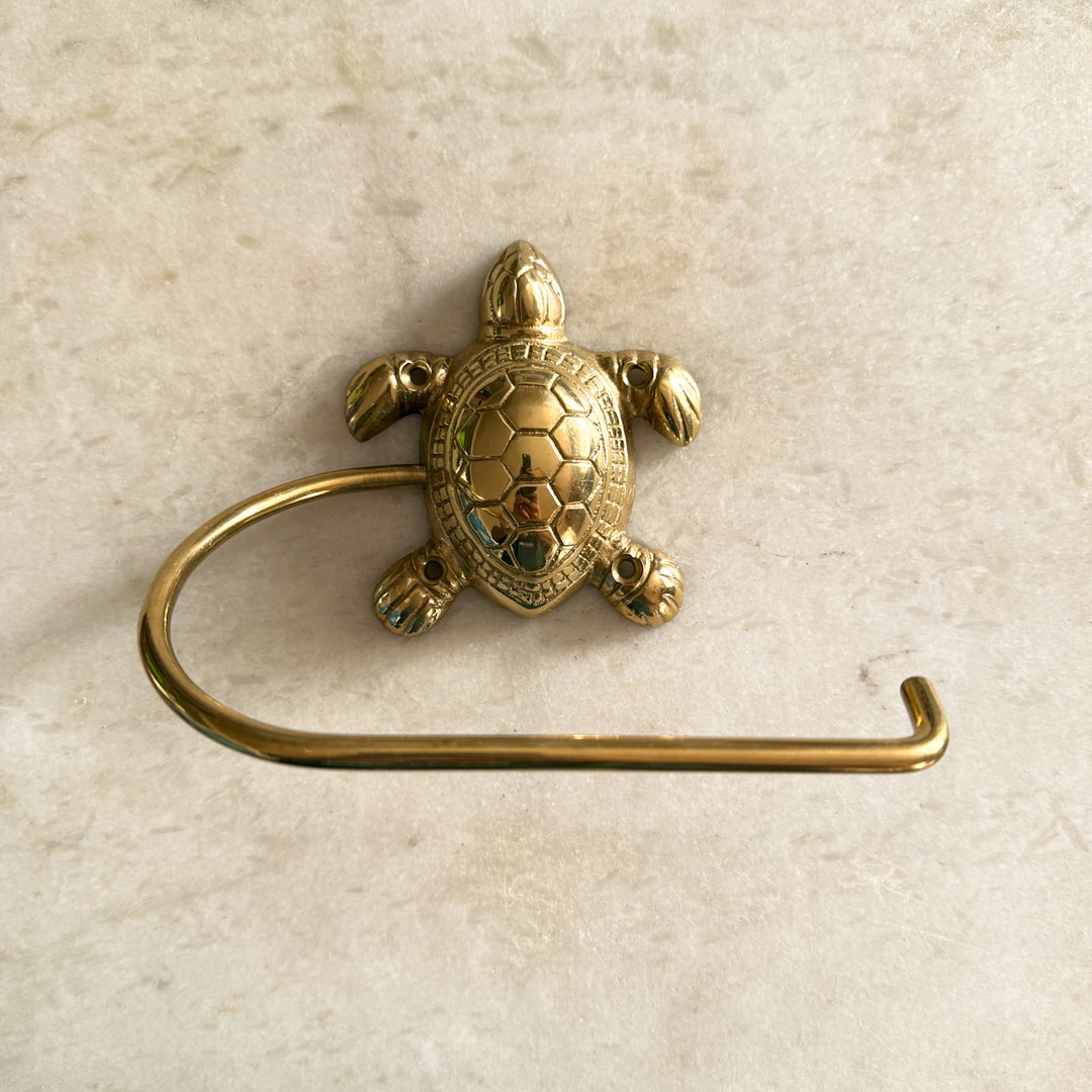 Turtle Toilet Roll Holder Gold by Ocean Luxe