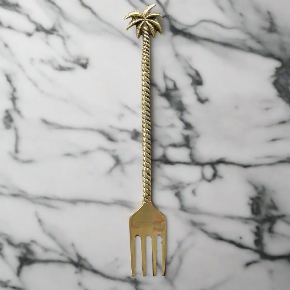 Brass_salad_server fork_with_palm_tree_design_by_Ocean_Luxe