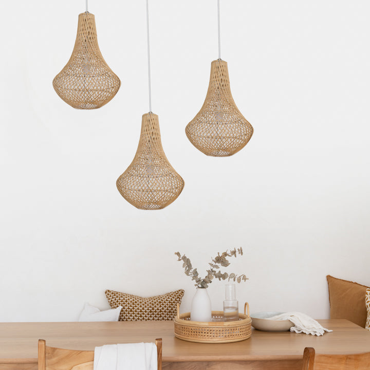 Bunbury Pendant Light hanging in dining room_Ocean Luxe