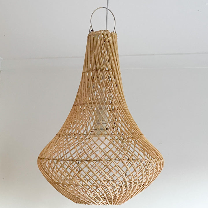 Bunbury rattan pendant light up close_Ocean Luxe