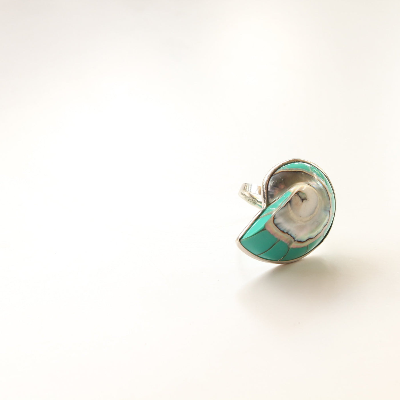 Turquoise Nautilus Shell Ring - Ocean Luxe