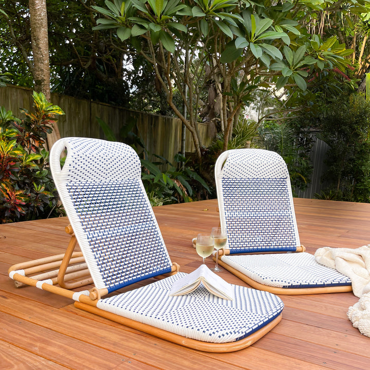 Beryl's Blue and White Beach Lounger