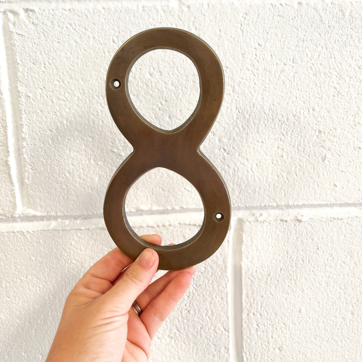 Large Number 8 Brass House Number by Ocean Luxe