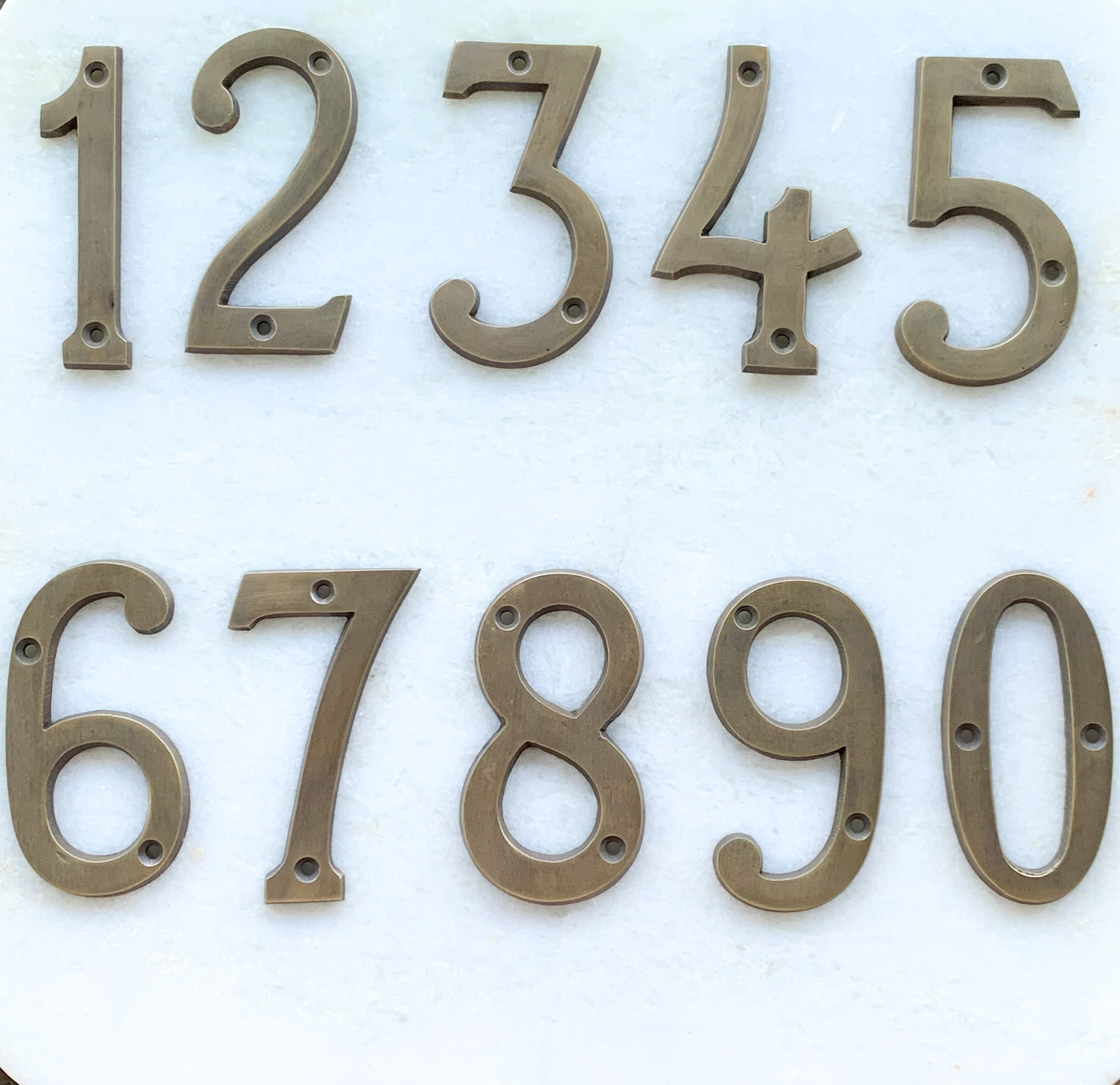 Small brass numbers: Ocean Luxe