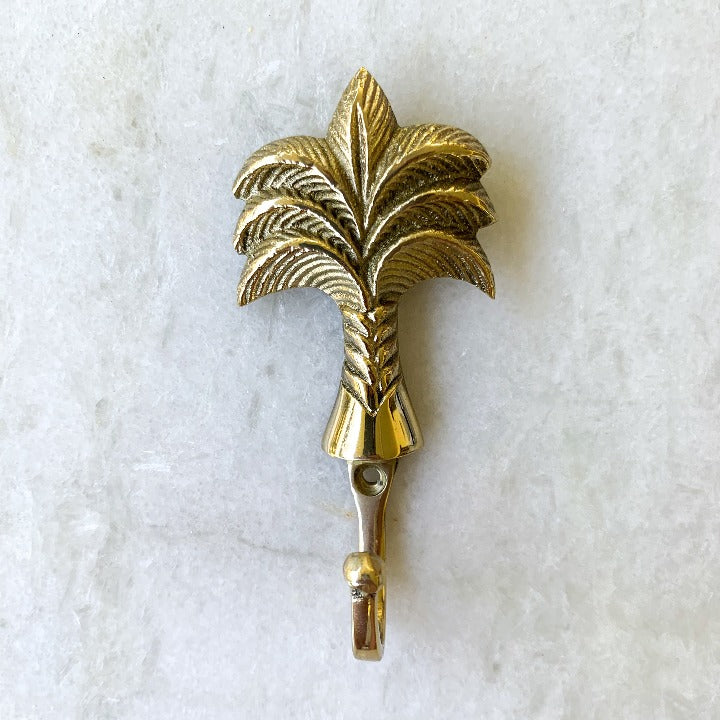 Gold Palm Tree Brass Hook: Ocean Luxe