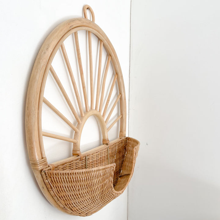 Rising Sun Rattan Hanging Basket