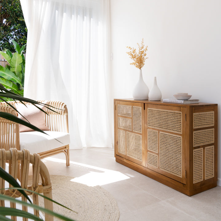 Carla Teak Cabinet: Ocean Luxe