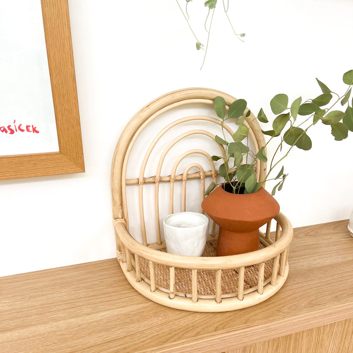 Rainbow Rattan Shelf