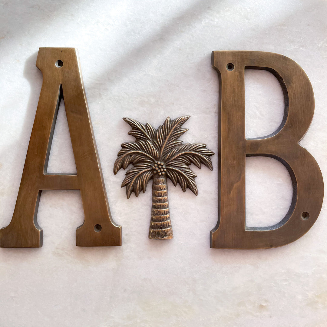 Palm Tree Brass Plaque