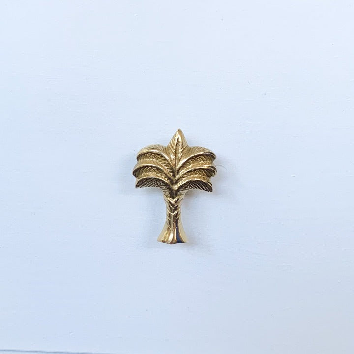 Gold Brass Palm Tree Knob - Ocean Luxe