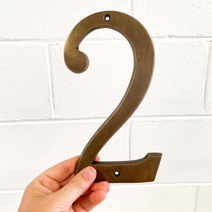 Large Brass House Number: Ocean Luxe