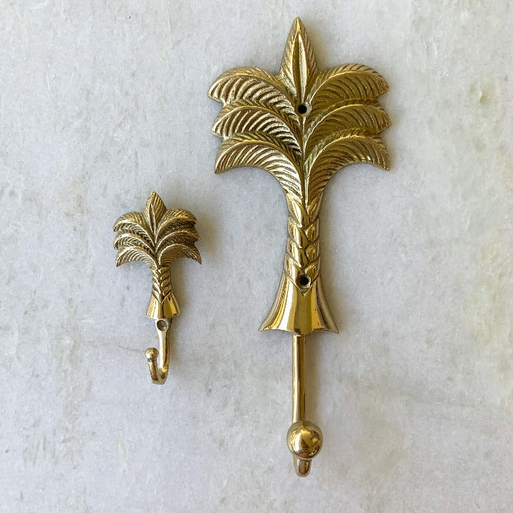 Gold Palm Tree Brass Hook: Ocean Luxe