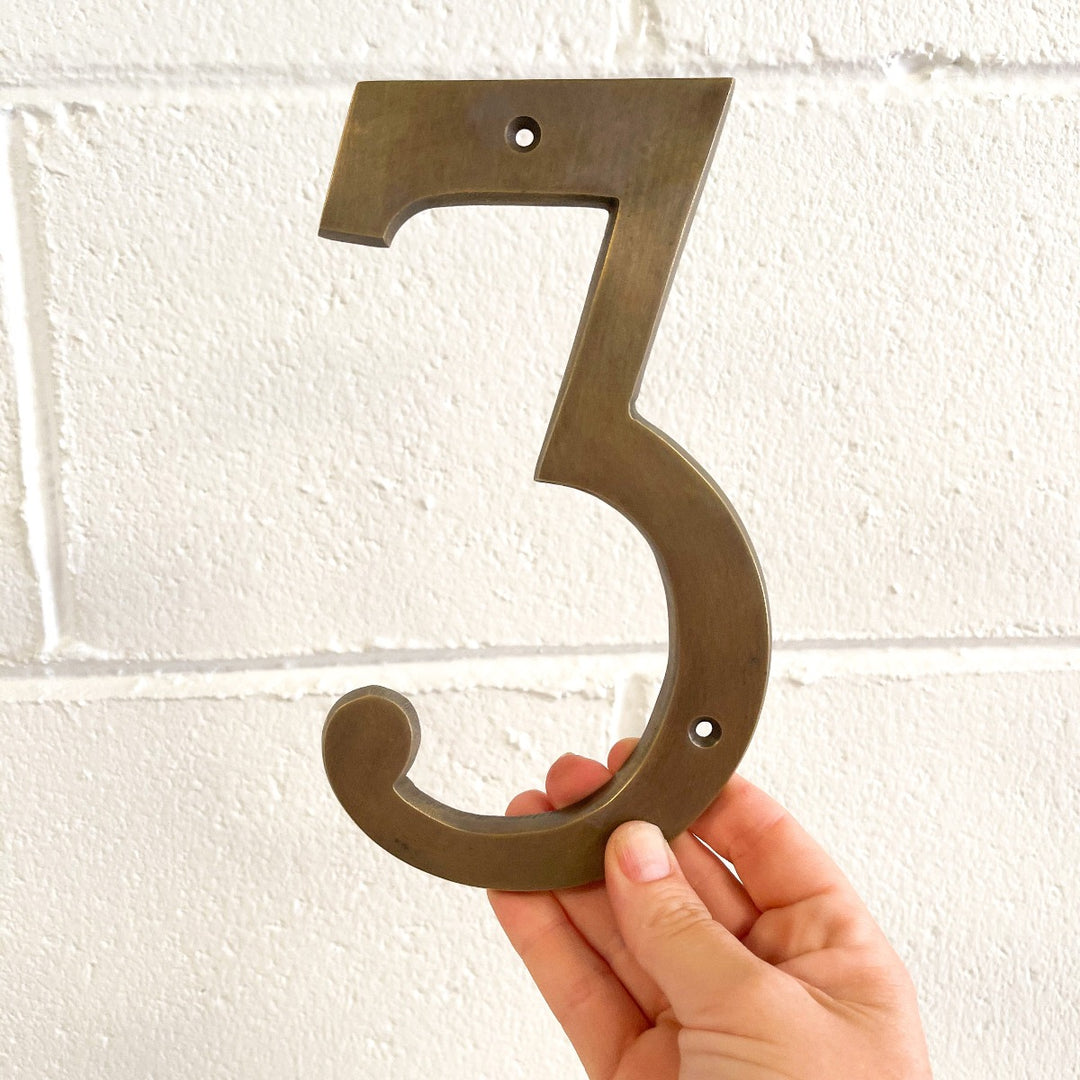 Large Brass House Number: Ocean Luxe